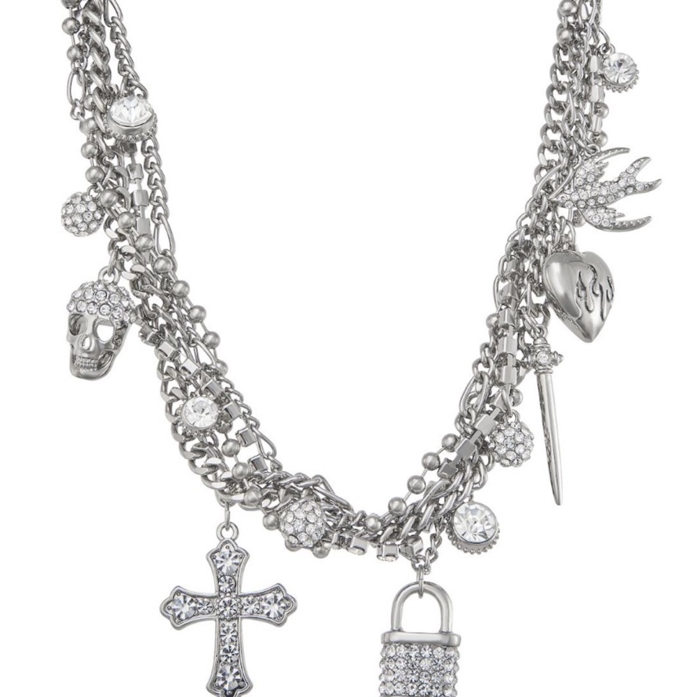Simply Vera Vera Wang Silver-Tone Multi Charm Necklace
